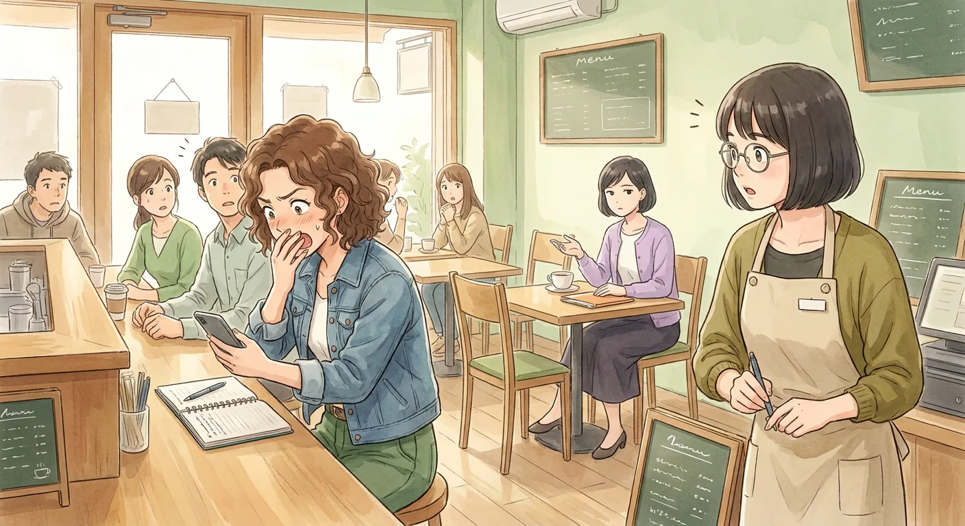 Sato, Maya, and Aki are gathered around a table at the Komorebi House café, laughing as they share dessert.