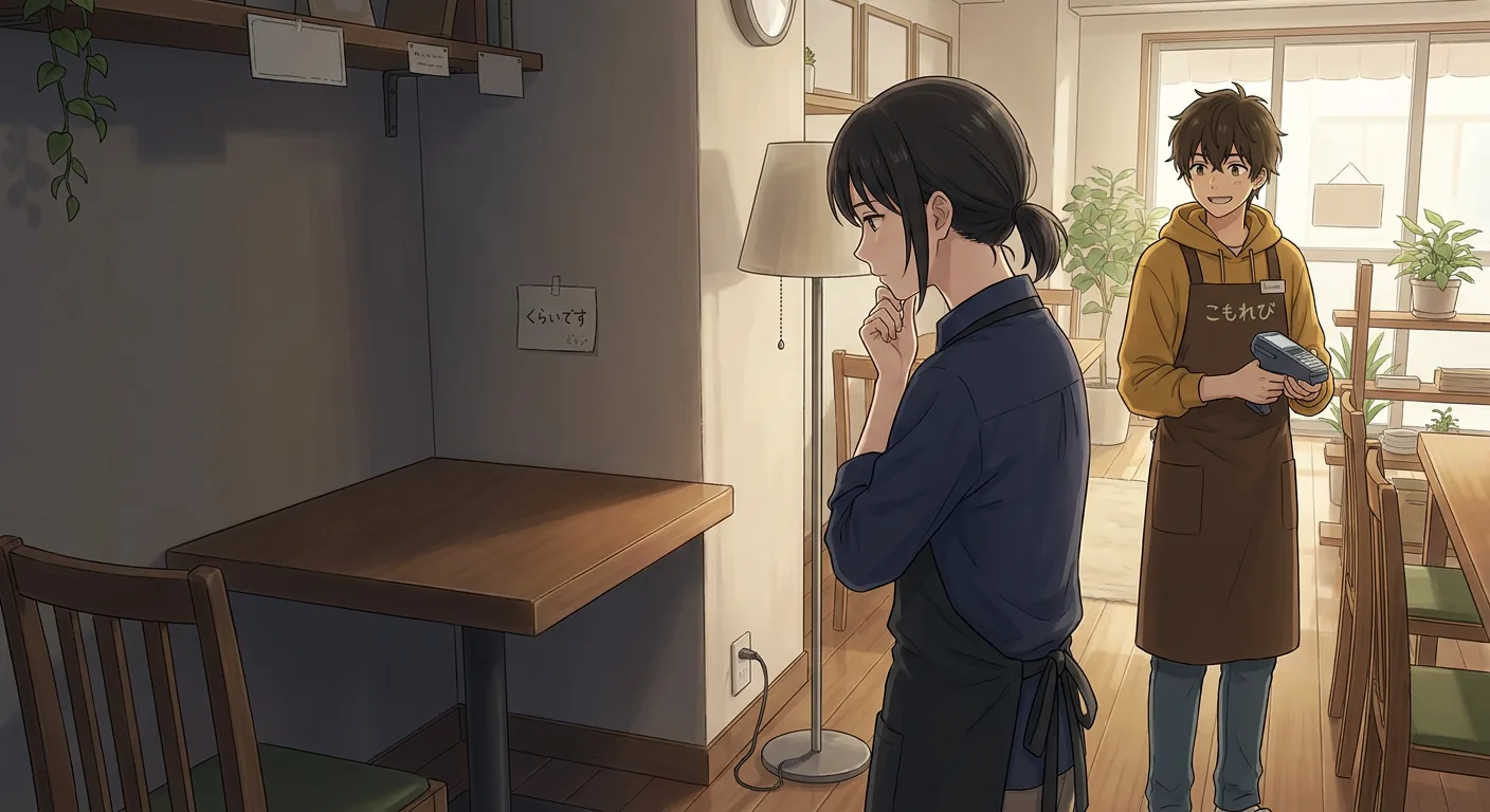 Haru sits at a table in the café, gesturing emphatically as he speaks to Ren, who is sitting opposite him. Haru has a determined look on his face, as if trying to make an important point.